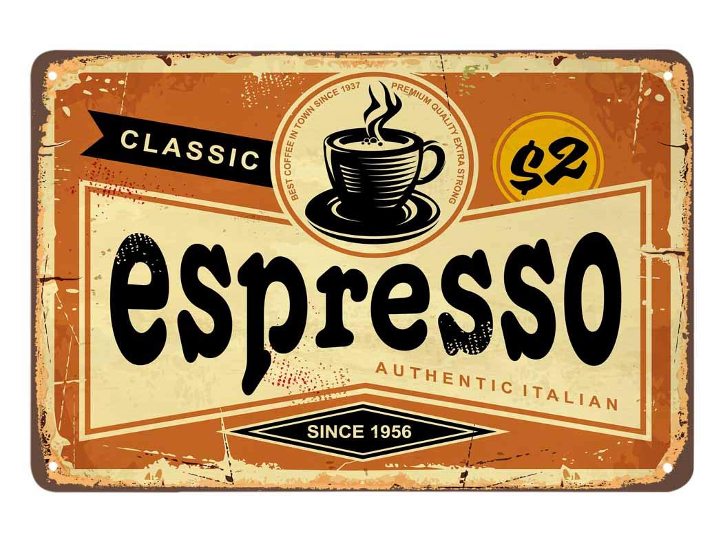 Amazon.com: Espresso Tin Sign,Classic Italian Coffee Vintage Metal